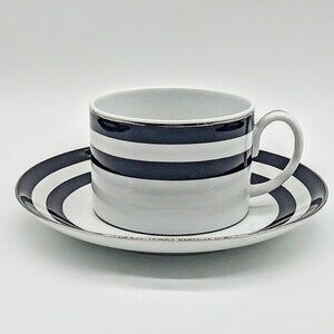Vintage Ralph Lauren Spectator Black Flat Cup & Saucer Set